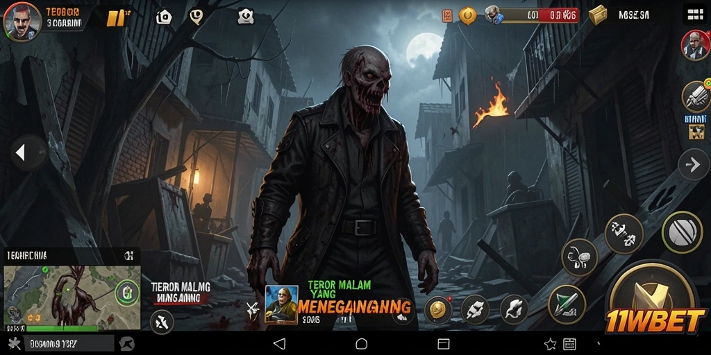 Screenshot utama 11WBET menampilkan atmosfer gelap dan mencekam dari gameplay horor.