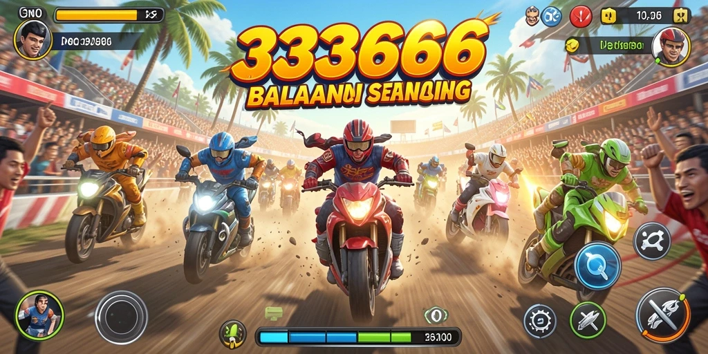 Tampilan gameplay balapan yang intens dan seru dari 333666.