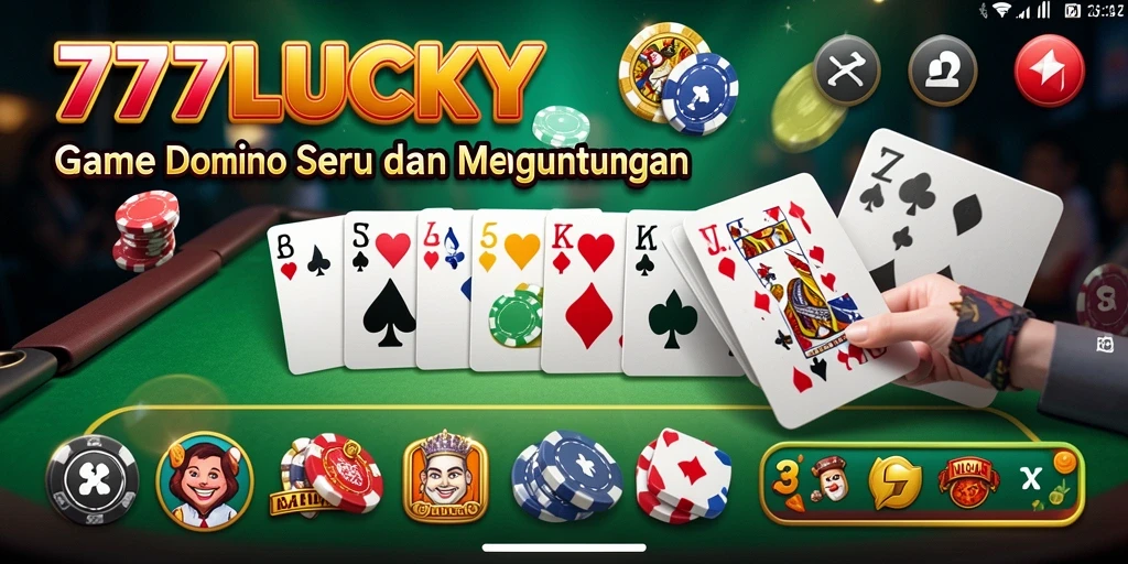 Gameplay seru Domino dalam <strong>777LUCKY</strong> dengan grafis yang menawan.