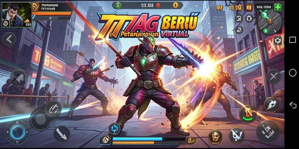 Screenshot gameplay 77AG yang menunjukkan pertarungan seru antar karakter.