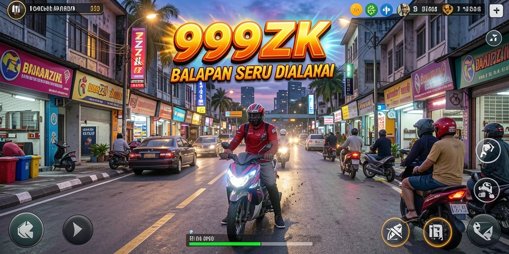 Gameplay balapan menegangkan di 999ZK dengan grafis menawan.