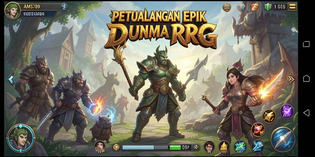 Tampilan gameplay RPG yang mendebarkan dan interaktif.