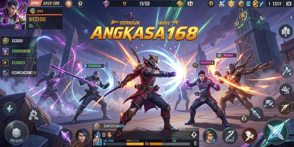Screenshot menampilkan aksi pertarungan seru dalam ANGKASA168.