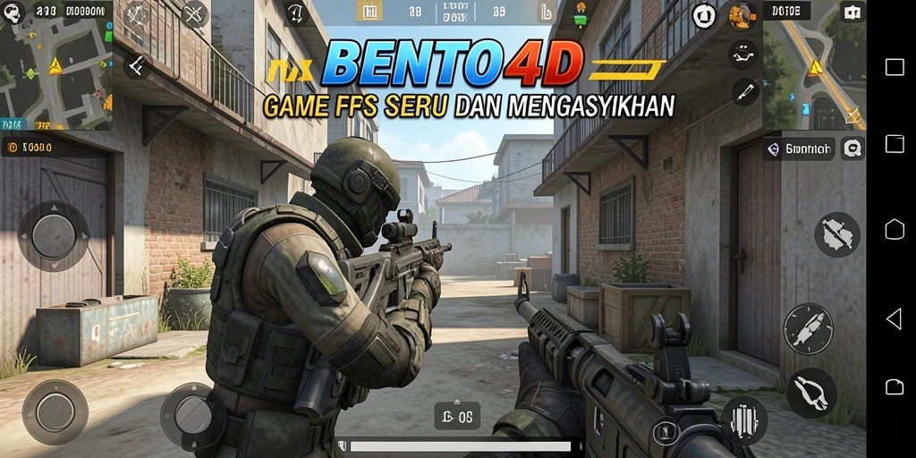 Gameplay BENTO4D dengan aksi tembak menembak seru.