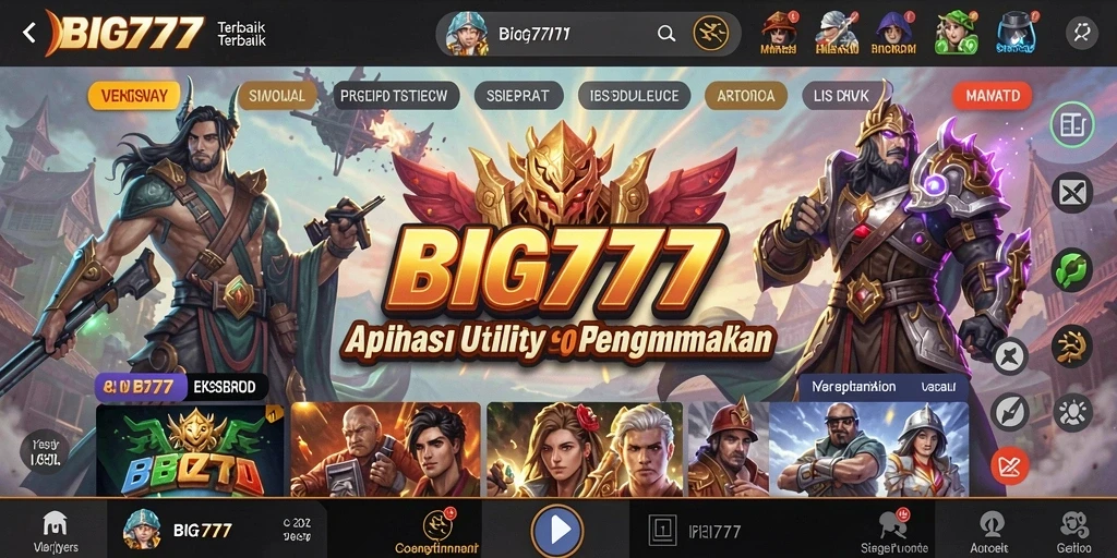 Tampilan utama BIG777 dengan berbagai fitur berguna untuk pengguna.