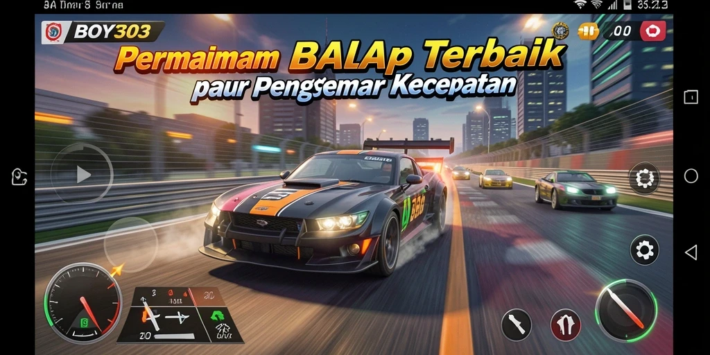Gameplay balap seru dengan grafis yang memukau dan trek menantang.