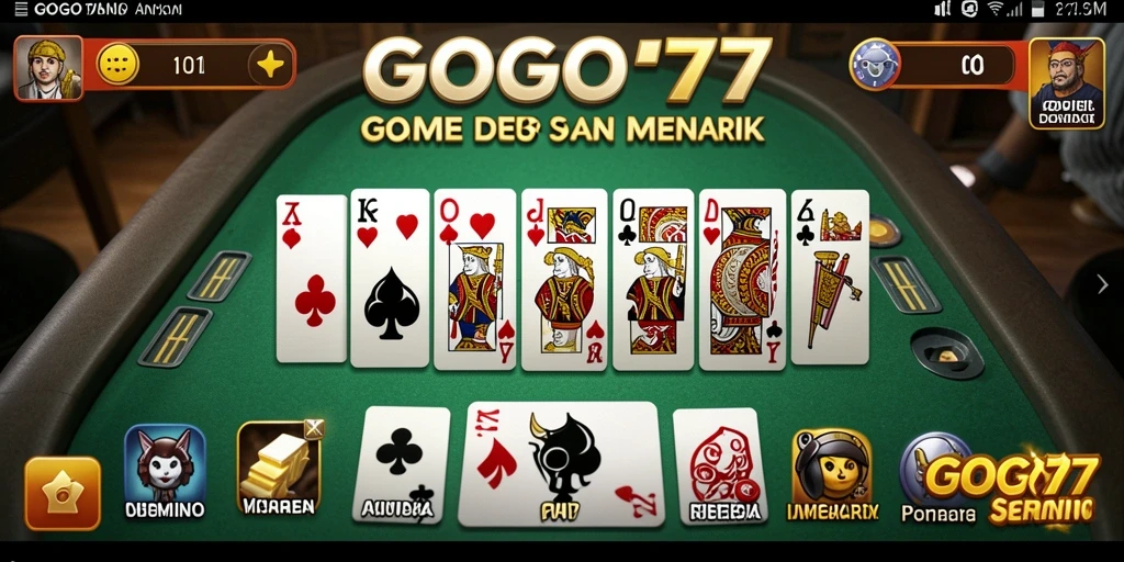 Tampilan gameplay GOGO77 yang menarik dengan Domino yang seru.