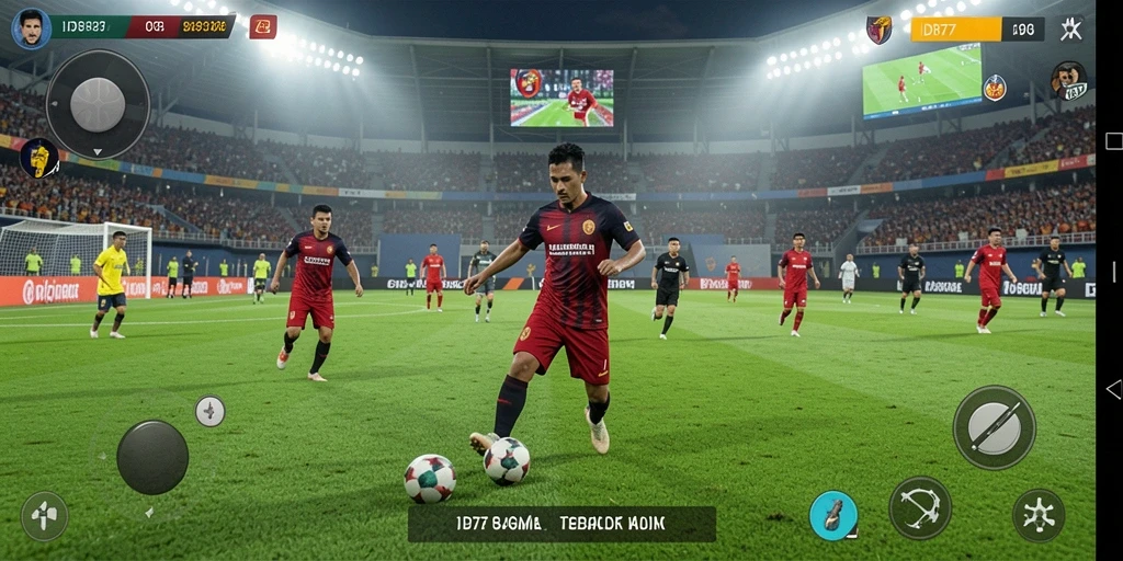 Tampilan gameplay IDR77 yang mendebarkan dengan aksi sepak bola yang intens.