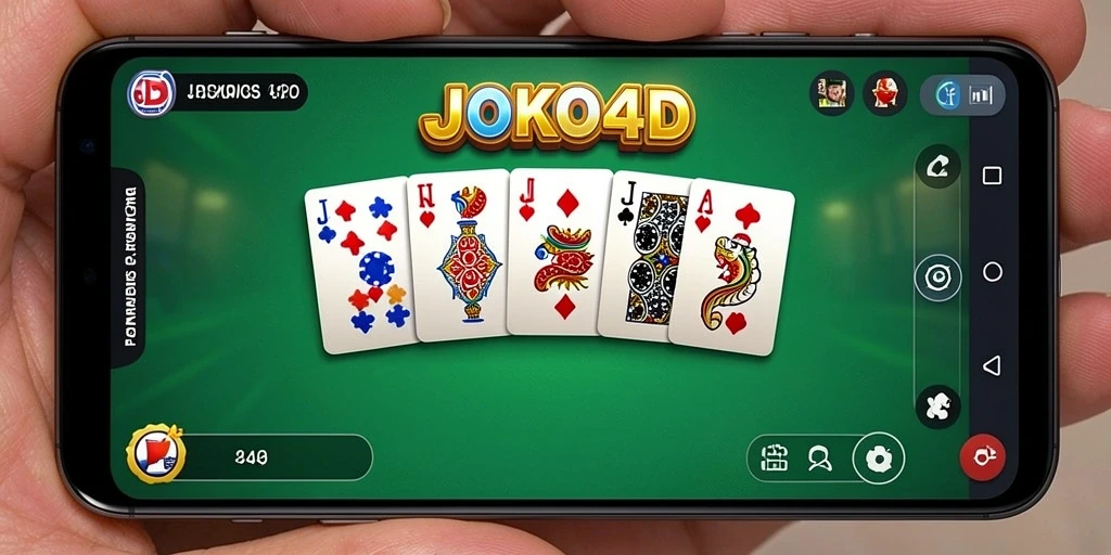 Screenshot gameplay dari JOKO4D yang menunjukkan suasana seru bermain Domino.