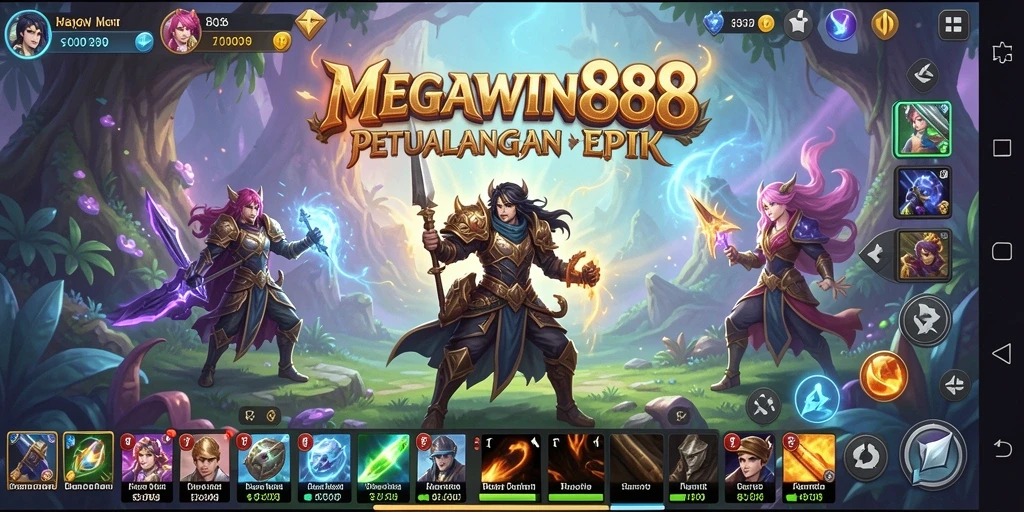 Tampilan menarik dari gameplay RPG MEGAWIN888 yang seru.