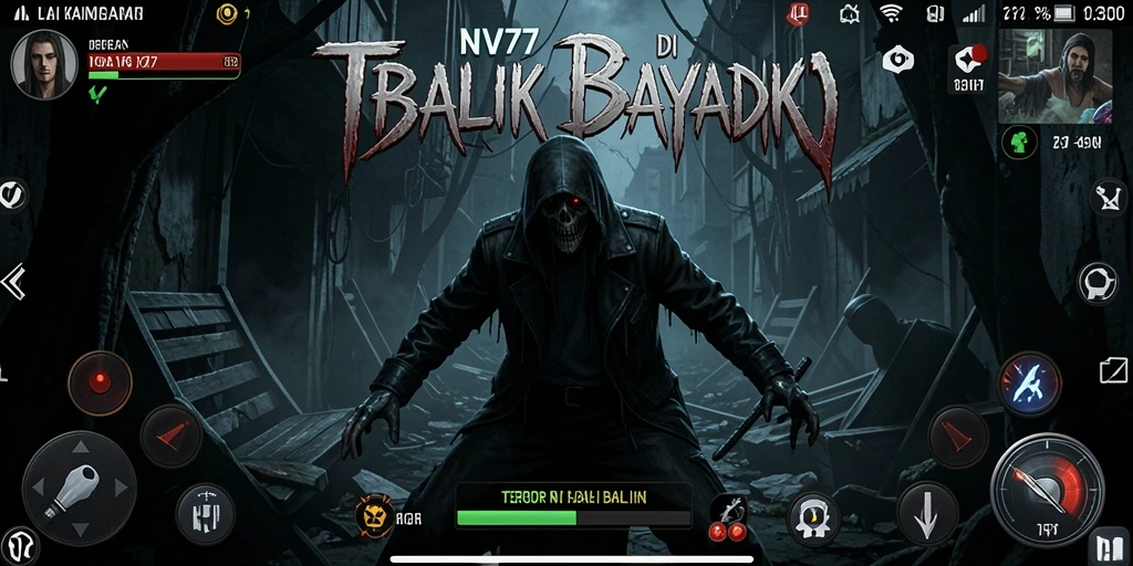 Gameplay NV77 menunjukkan suasana menakutkan dan menegangkan dalam dunia horor.