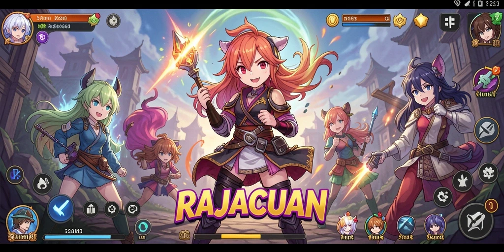 Tampilan gameplay menarik dengan karakter Anime yang beragam.