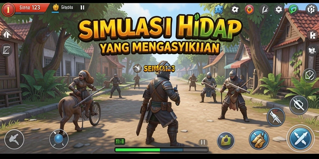 Tangkapan layar menunjukkan gameplay menyenangkan SEMAR123 dalam simulasi kehidupan.