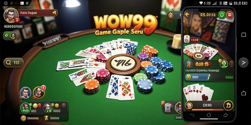 Tampilan gameplay WOW99 yang menarik dan interaktif di Gaple.